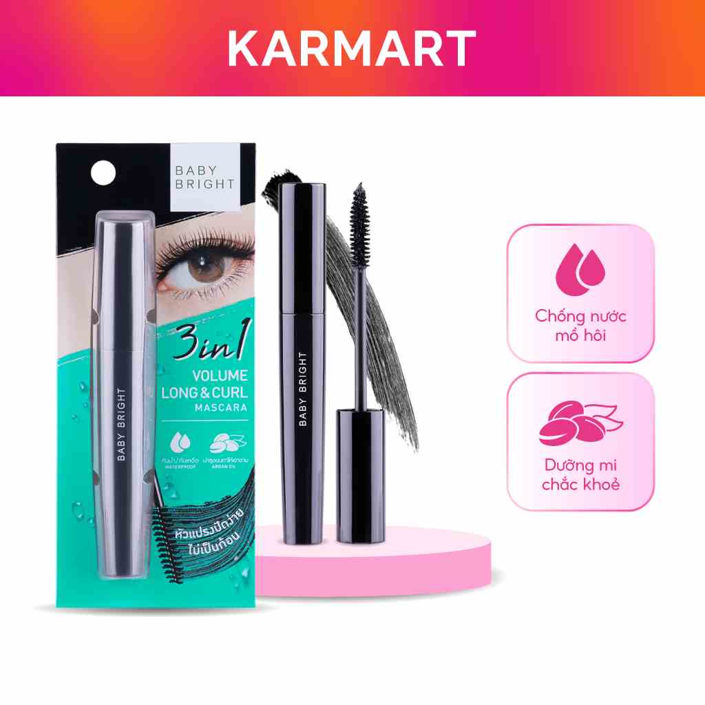 [Mã BMLTB200 giảm đến 100K đơn 499K] Mascara 3 Trong 1 Baby Bright Volume Long & Curl Mascara 8g