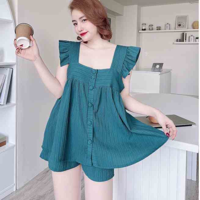 Bigsize Đồ Mặc Nhà Nữ SOJUN Đũi Cánh Tiên Size 55-65kg