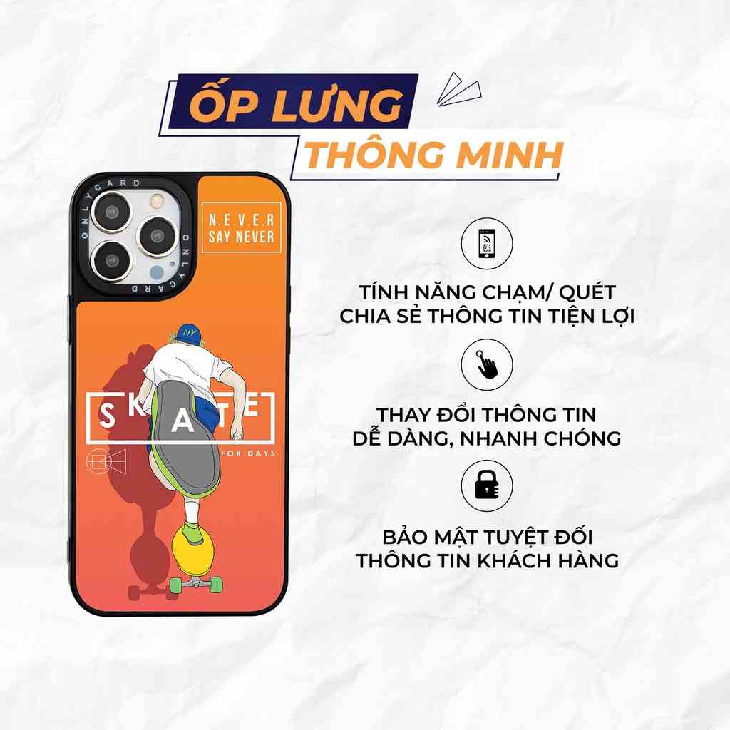 Ốp lưng thông minh ONLYCARD_SKATE_49/Dành cho các dòng IPhone 7/7plus/8/8plus/x/xr/xs/11/12/13/pro/promax