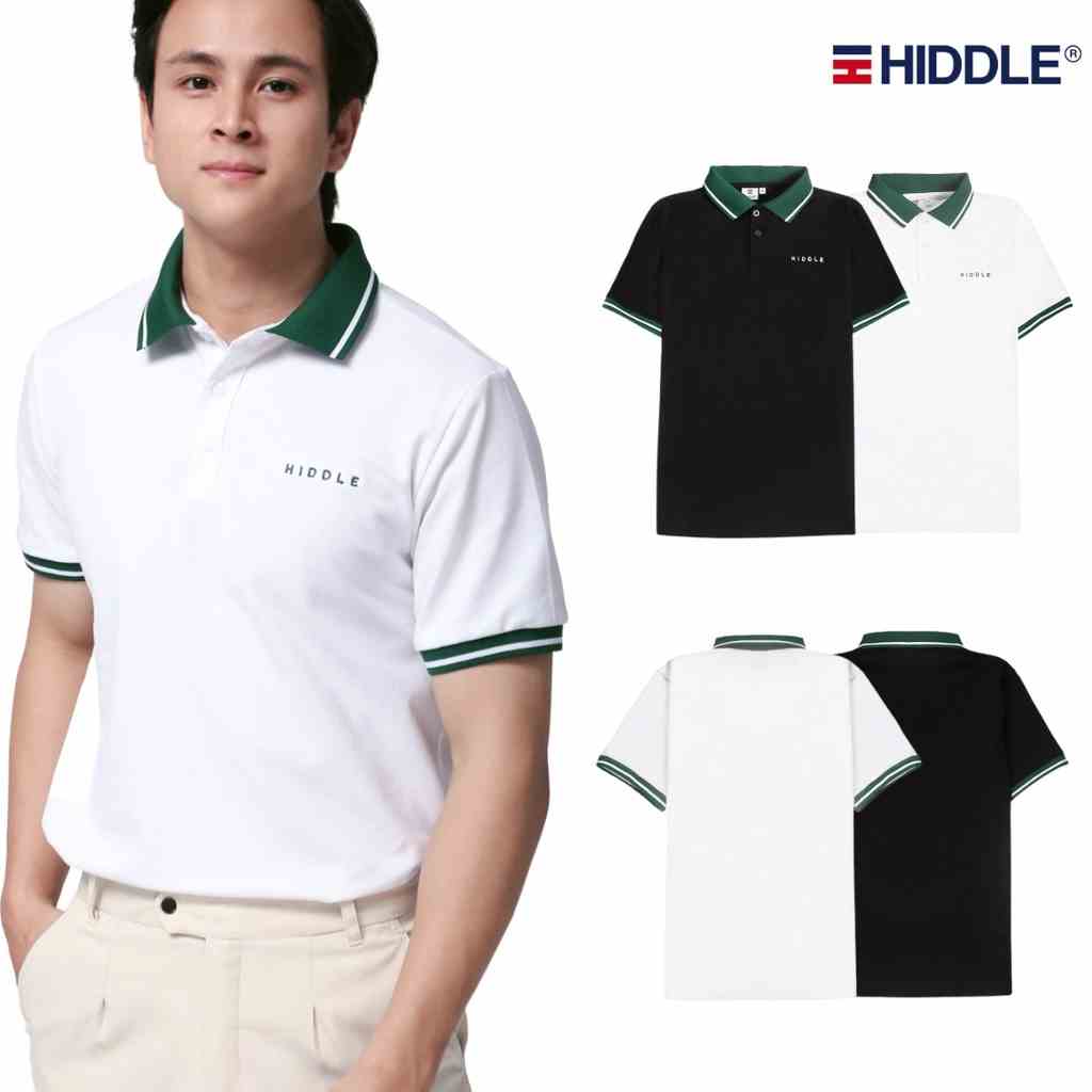 Áo polo nam cao cấp đẹp trắng, đen phối cổ vải cá sấu cotton chính hãng HIDDLE H7-T7