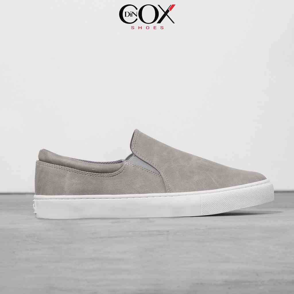 [Mã BMLTA35 giảm đến 35K đơn 99K] Giày Lười Sneaker Da Nam DINCOX C38 Đơn Giản, Lịch Lãm Grey