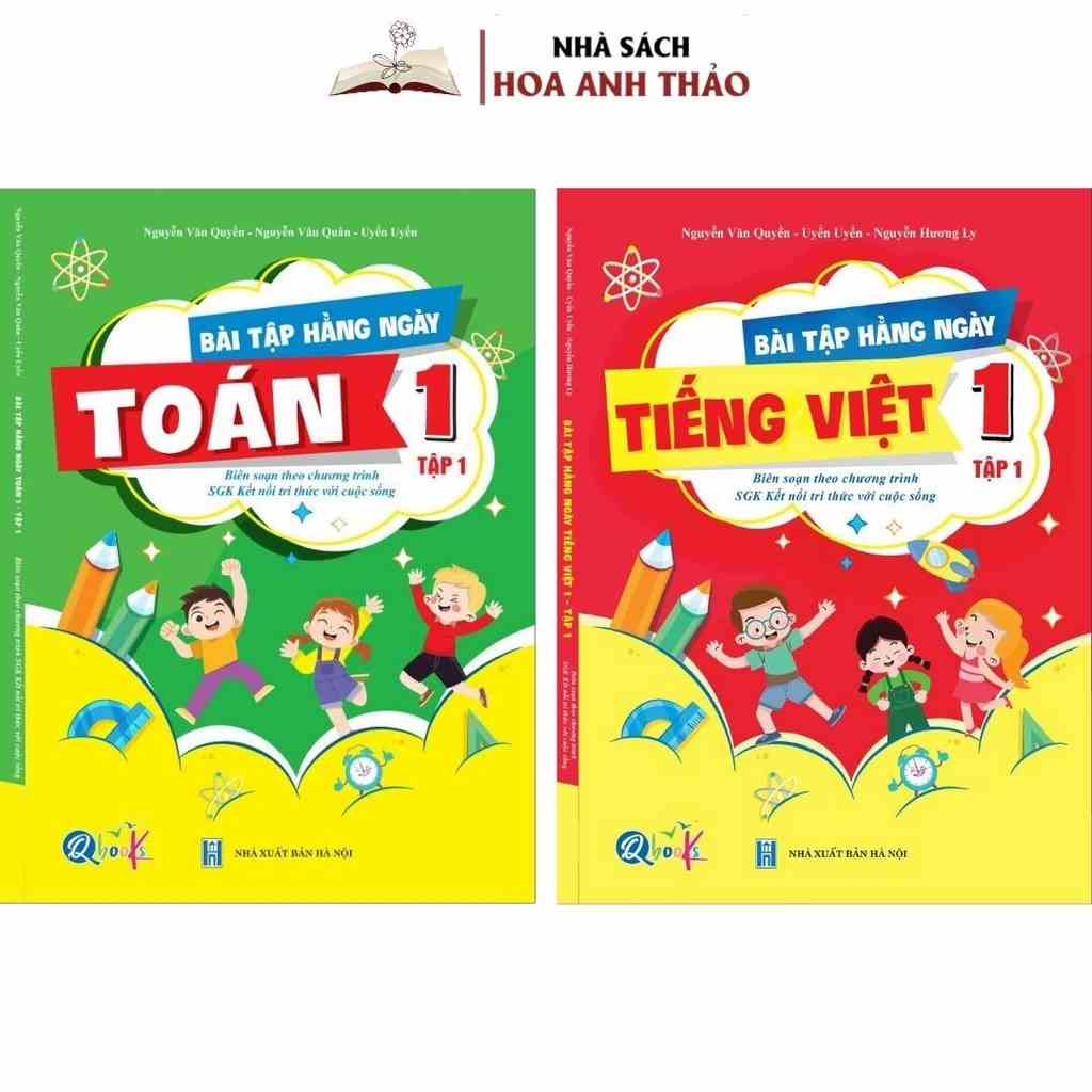 Bài tập hàng ngày lớp 1 -TOÁN,TIẾNG VIỆT- bộ KẾT NỐI- TẬP 1 (Combo 2 cuốn)