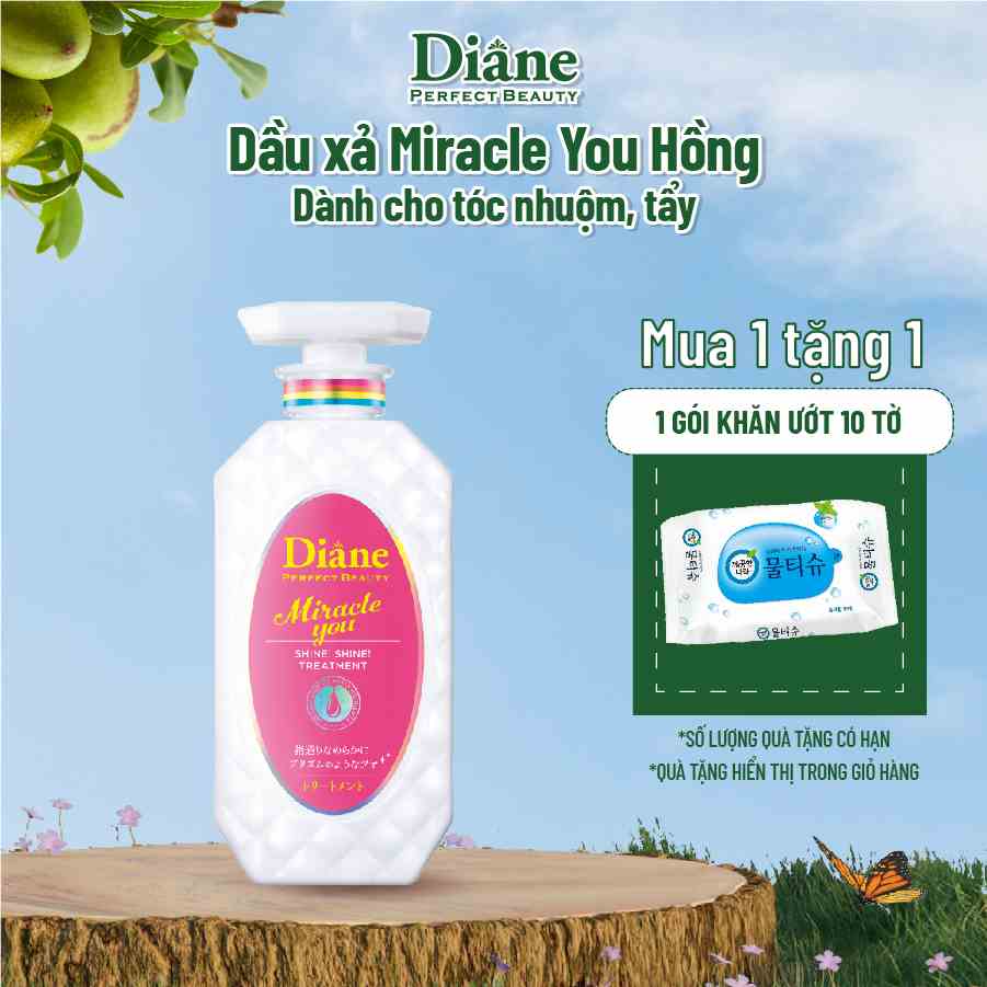 Dầu xả phục hồi sáng bóng dành cho tóc nhuộm tẩy Diane Miracle You Shine Shine Shampoo & Treatment