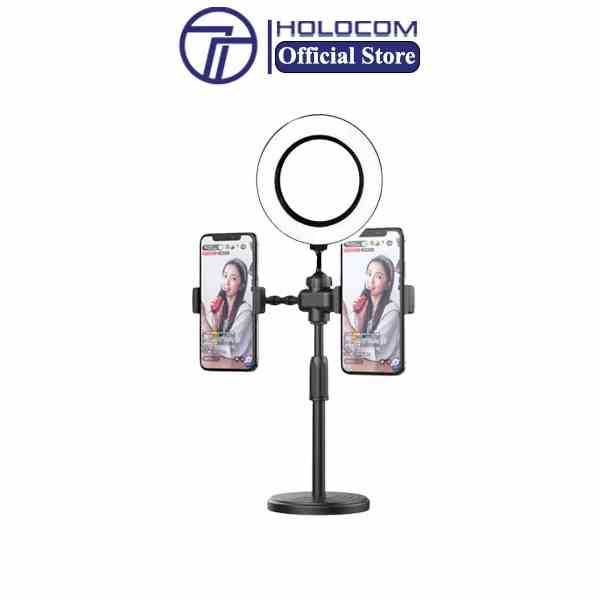 Đèn Livestream 16cm Để Bàn 2 Kẹp HOLOCOM G40 Hỗ Trợ Livestream - Quay Video - Quay Tiktok -Giá Đỡ Điện Thoại Xoay 360 Độ