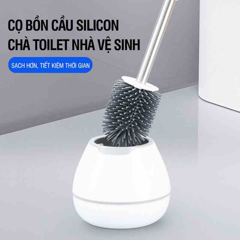 Cọ bồn cầu silicon Kitimop-TB2 đầu cọ mềm làm sạch nhanh, thân cọ inox chống gỉ, cố đựng sang trọng và tinh tế