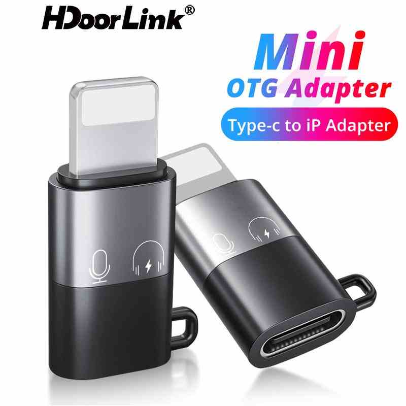 Đầu chuyển đổi OTG mini HdoorLink USB-C sang đầu cắm tai nghe Type-C thích hợp cho iPhone iPad
