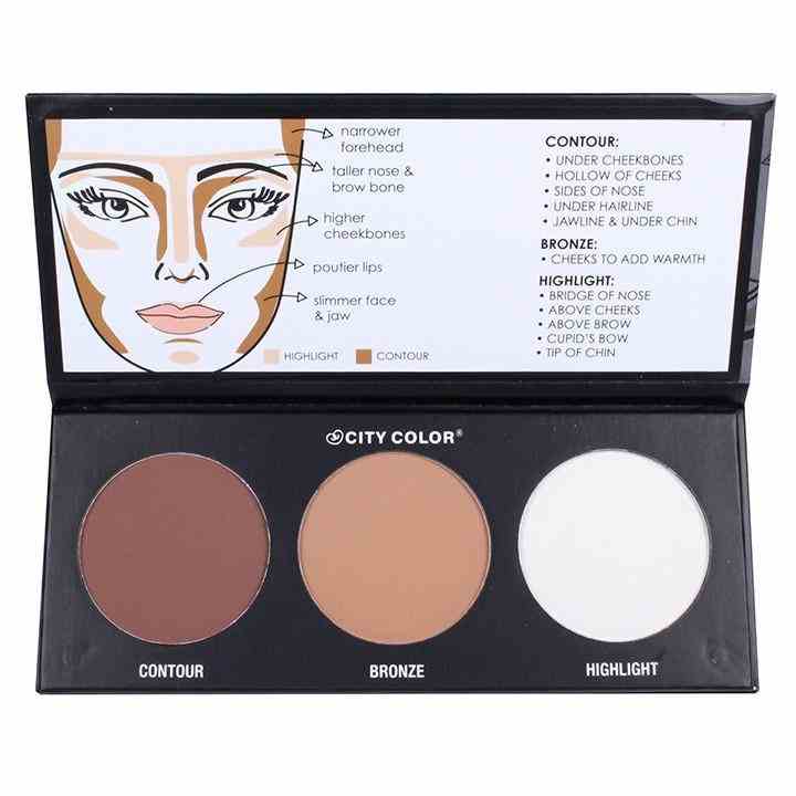 Bảng phấn tạo khối 3 màu City Color Collection Contour Palette