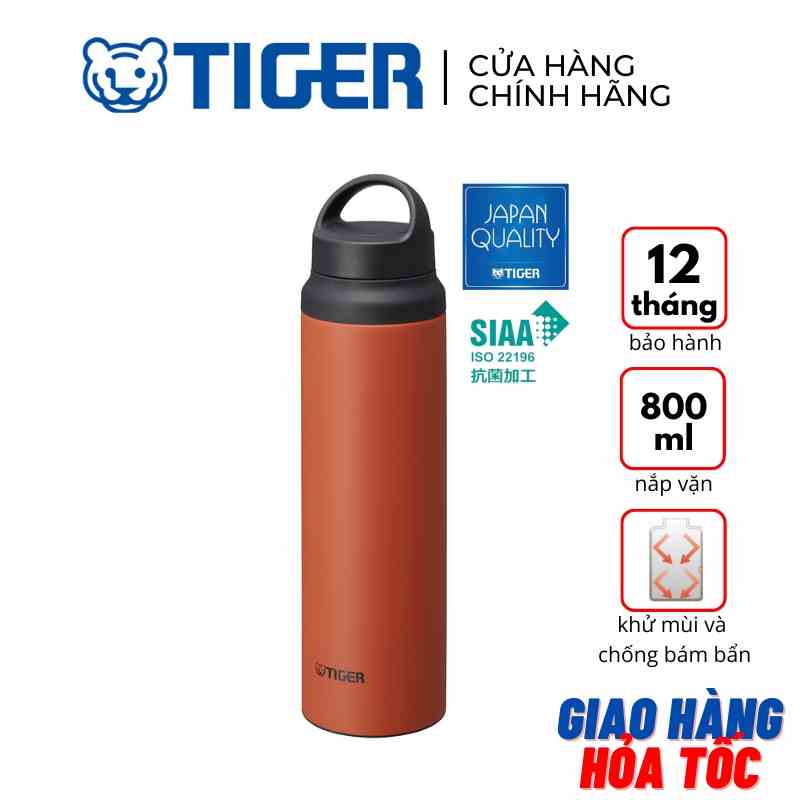 Bình giữ nhiệt Tiger MCZ-S080 (TEV) - Nắp Vặn Quay Xách - 800ml - Hàng chính hãng