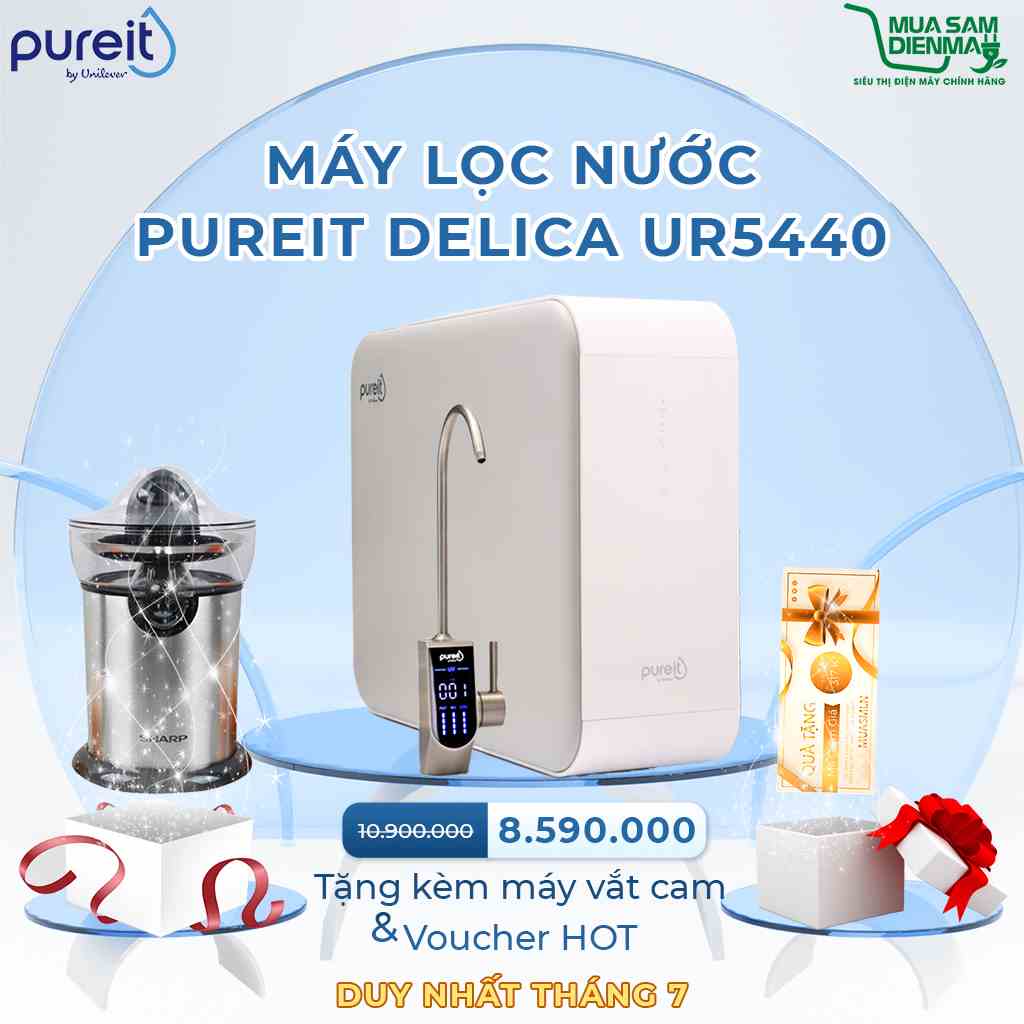 Máy Lọc Nước Tinh Khiết - Âm Tủ Bếp Cho Không Gian Bếp Pureit Delica UR5440 - Hàng Chính Hãng