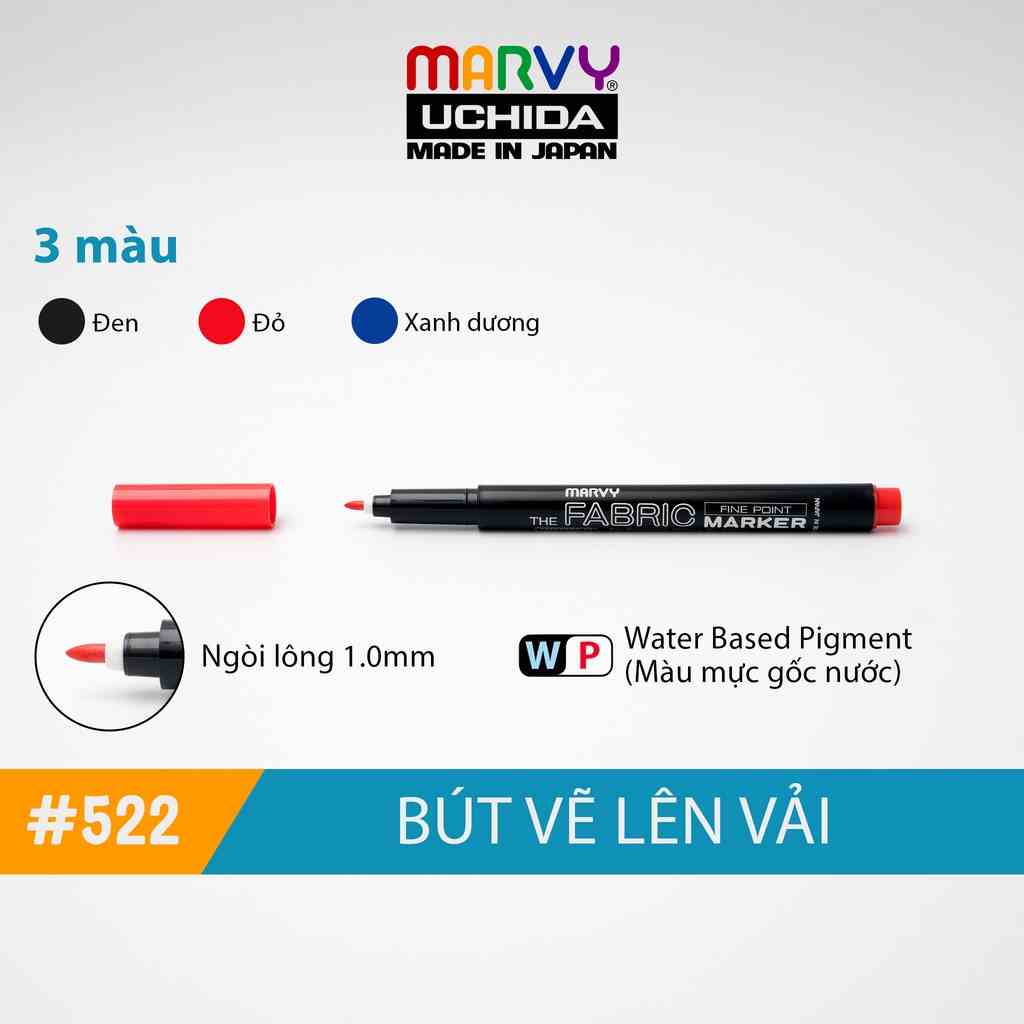 [Mã BMLTB35 giảm đến 35K đơn 99K] Bút Vẽ Vải Không Bay Màu Marvy Uchida 522