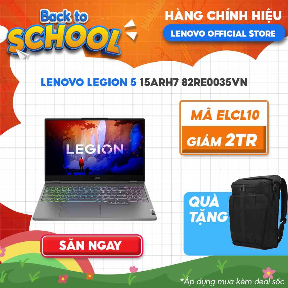 [Mã ELCL12 giảm 12% đơn 10TR] Laptop Lenovo Legion 5 15ARH7 82RE0035VN R7-6800H|8GB|512GB|RTX™ 3050 4GB | 15.6