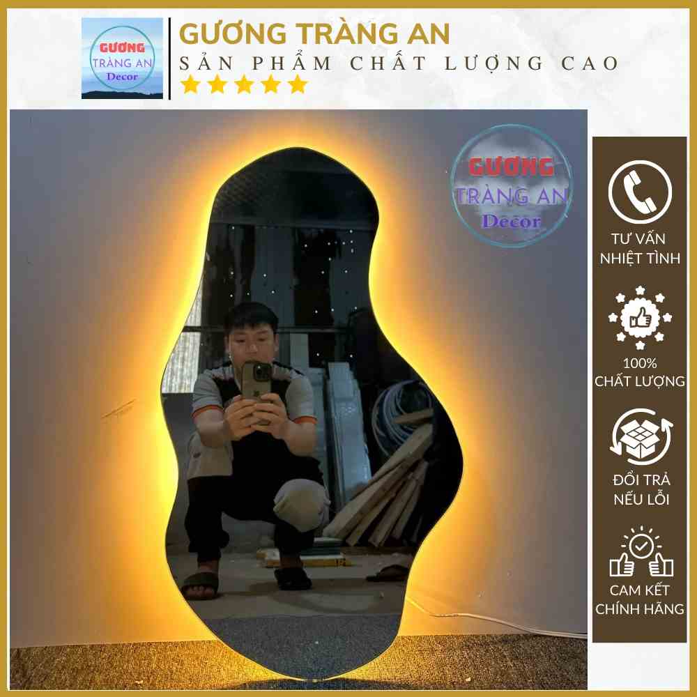 [Mã BMLTB35 giảm đến 35K đơn 99K] Gương hạt đậu Derco treo tường cao cấp TRANGAN nhiều kích thước 40x70,60x100