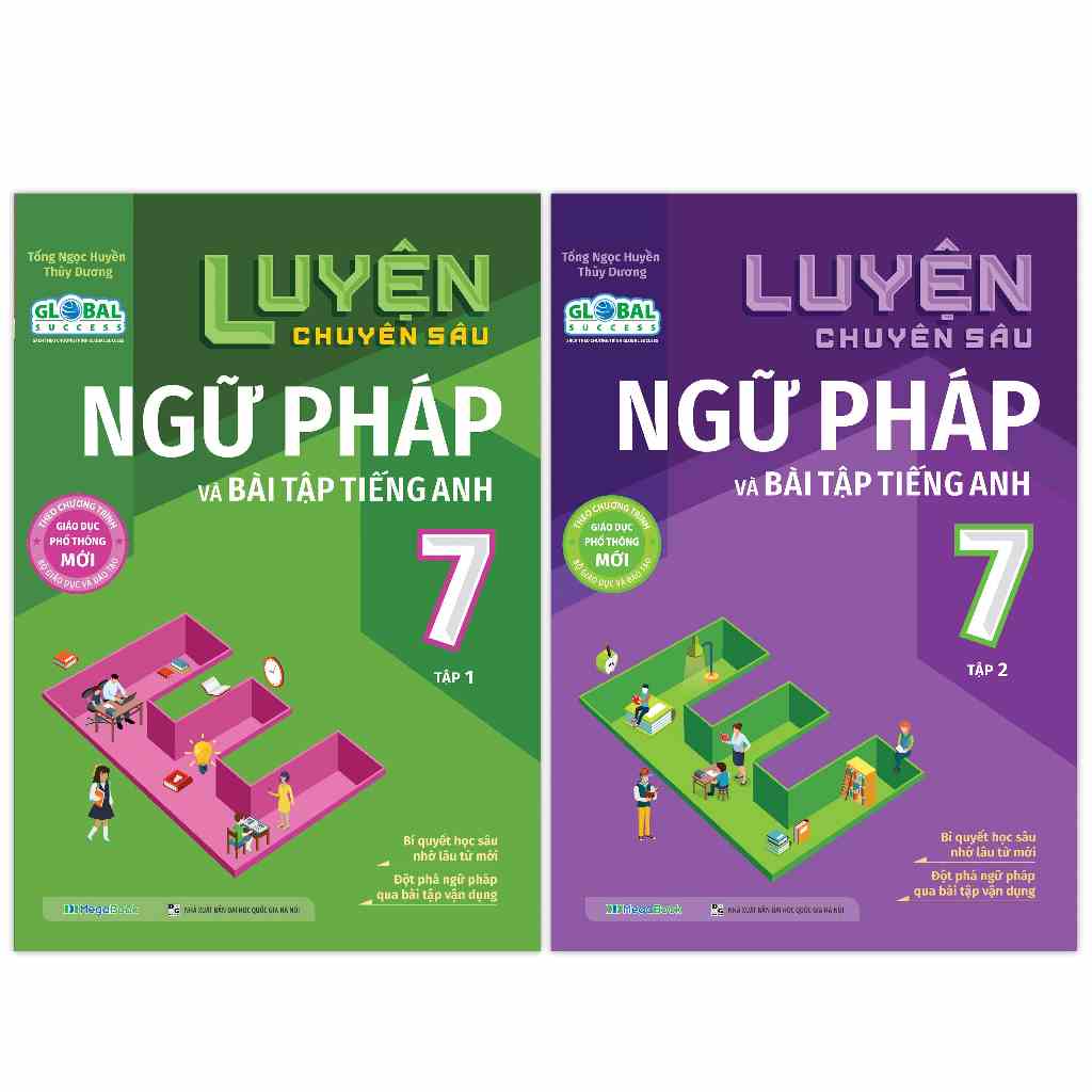 Sách Combo Luyện chuyên sâu ngữ pháp và bài tập tiếng anh lớp 7 (2 Tập) (Global)