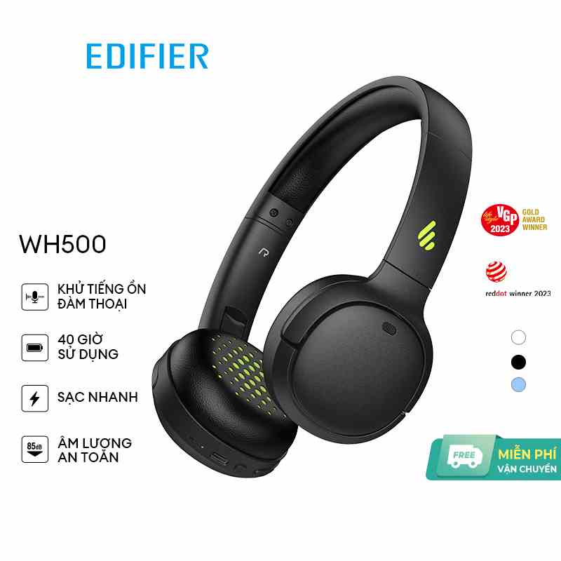 Tai nghe bluetooth không dây Edifier WH500  tai bluetooth không dây  sạc nhanh type-C có thể gập lại chống ồn đa ứng dụng