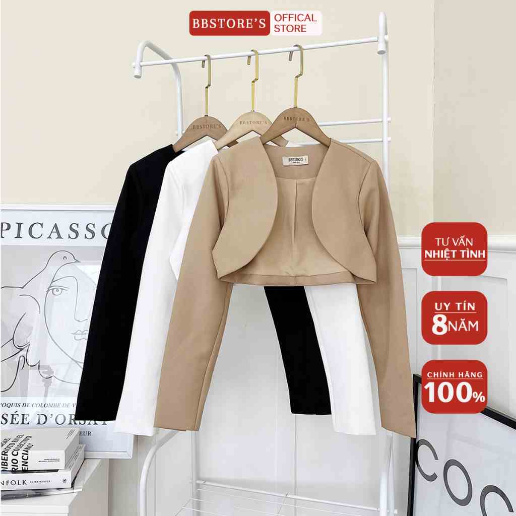 BBSTORES Áo Blazer Croptop Tay Dài Vạt Bầu -A1858S