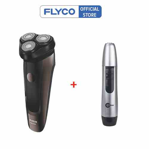 Combo Máy Cạo Râu Flyco 3 Lưỡi Kép Kháng Nước FS317VN & Máy Tỉa Lông Mũi WL2604 - Hàng Chính Hãng