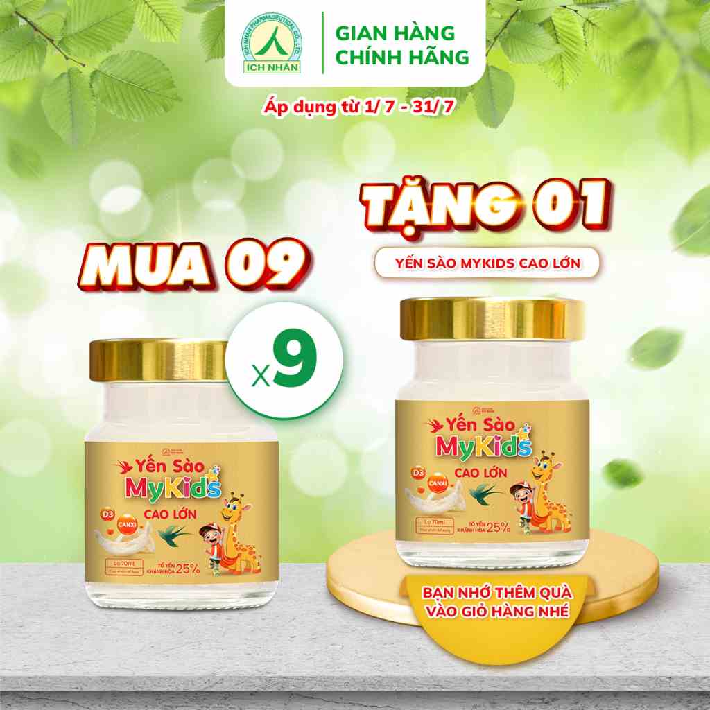 Yến Sào Mykids Giúp Bé Cao Lớn, Ăn Ngon, Bổ Sung Dưỡng Chất Và Vitamin, 100% Sợi Yến Nguyên Chất Khánh Hòa - Lọ 70ml