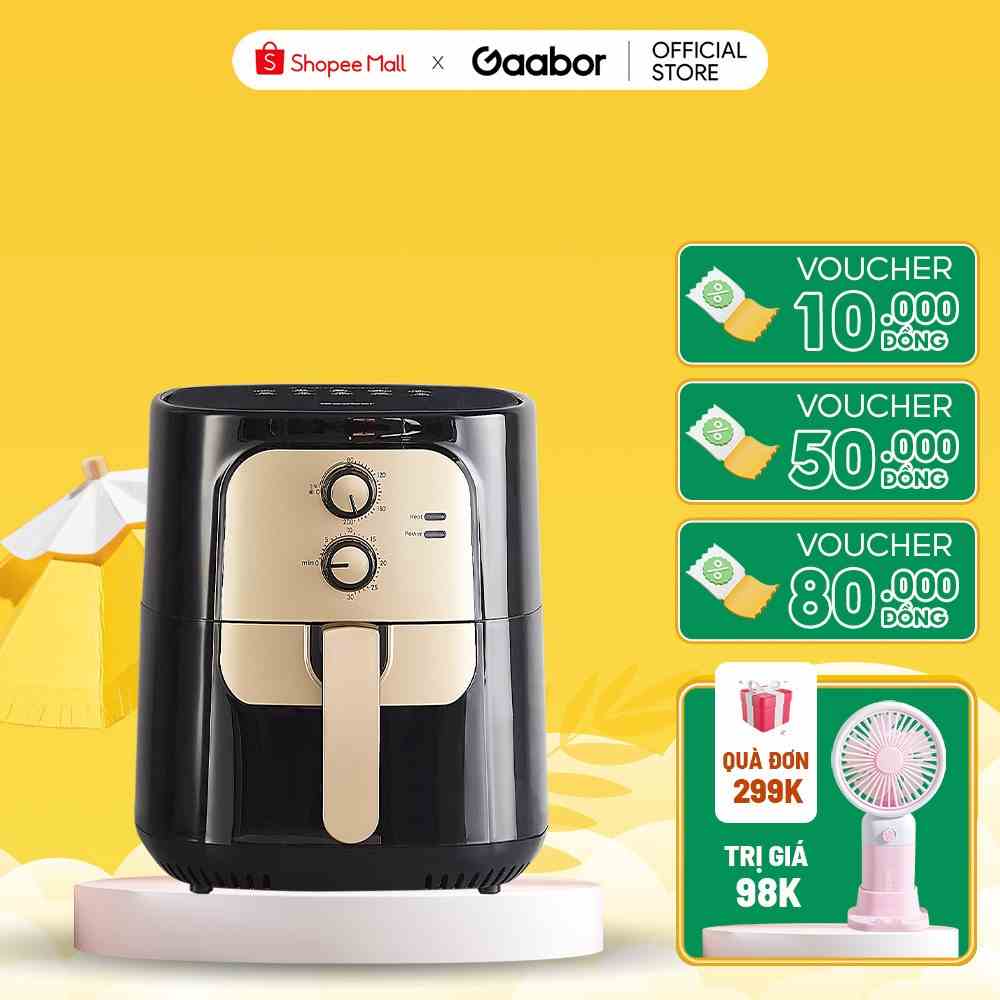 Nồi chiên không dầu Gaabor AF65M-BK01A dung tích 6.5L công suất 1400W điều khiển cơ học - Hàng chính hãng