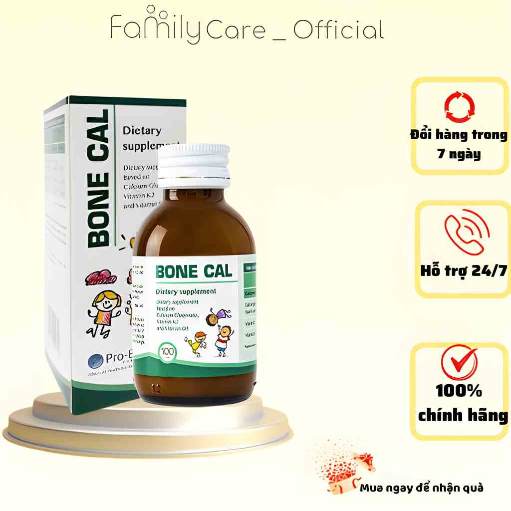 Bone Cal Bổ Sung Canxi Phát Triển Chiều Cao Ở Bé (ITALY - Hộp 100ml )