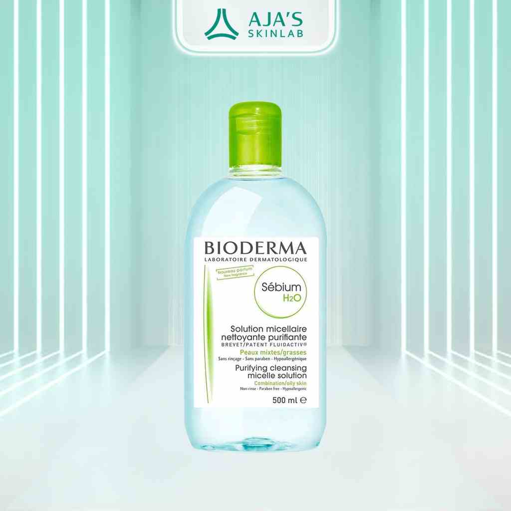 Dung dịch làm sạch và tẩy trang công nghệ Micellar dành cho da hỗn hợp, da dầu Bioderma Sebium H2O 500ml