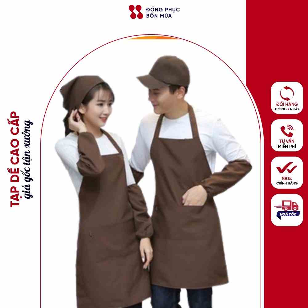 [Mã BMLTB35 giảm đến 35K đơn 99K] Tạp dề pha chế thiết kế Đồng Phục Bốn Mùa chất liệu kaki cotton sẵn hàng kèm video