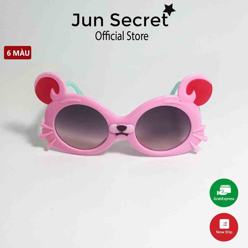 Kính mát trẻ em Jun Secret gọng nhựa, kiểu kính hình chuột đáng yêu dành cho bé trai, bé gái từ 1 đến 5 tuổi JS20A60