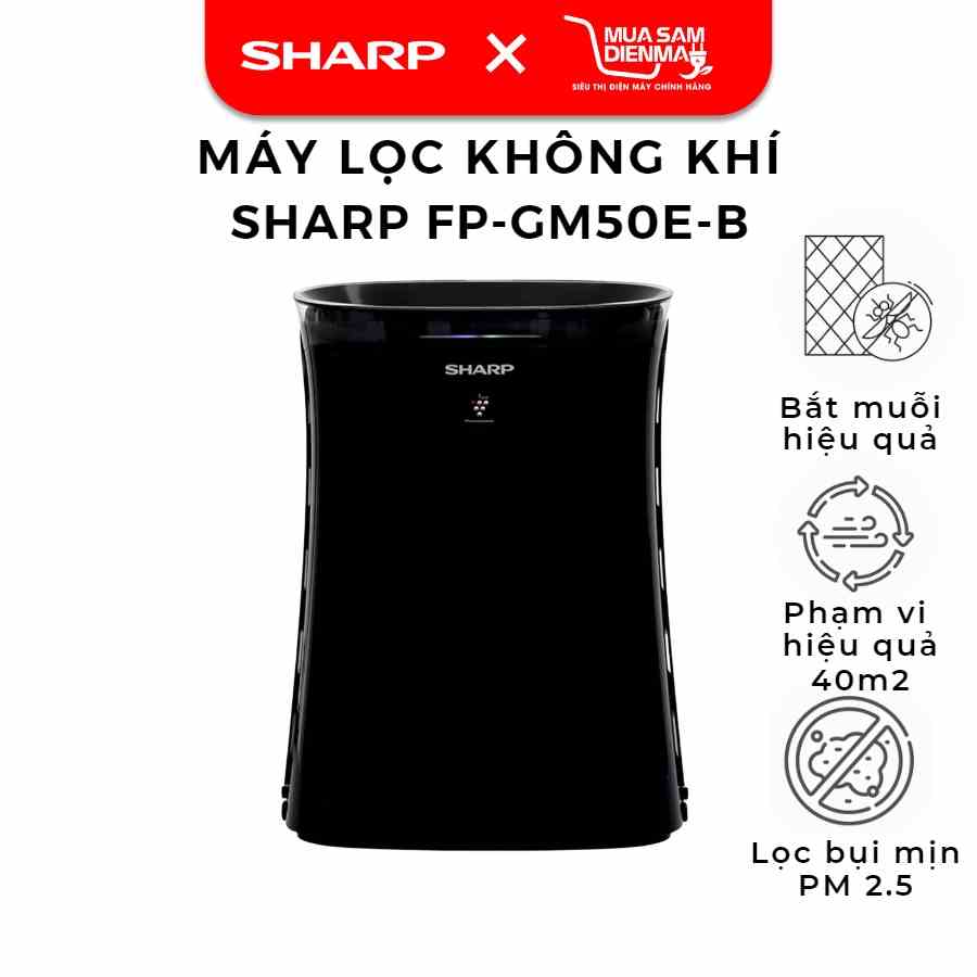 [Mã BMLTB200 giảm đến 100K đơn 499K] Máy lọc không khí và bắt muỗi Sharp FP-GM50E-B (40m2 Thái Lan)