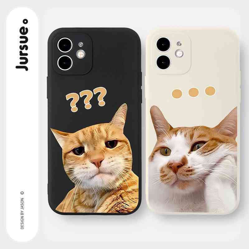 Ốp lưng JURSUE hoạt hình cặp đôi dễ thương đẹp Cho iPhone 14 13 12 11 Pro Max SE 2020 X XR XS 8 7 ip 6S 6 Plus kute Y2368