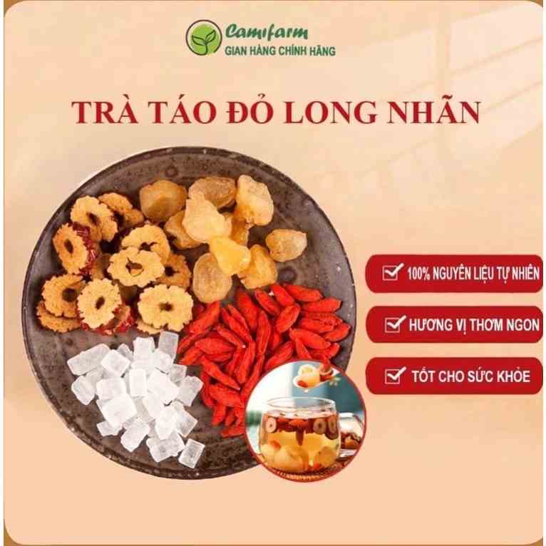 [Mã BMLTB35 giảm đến 35K đơn 99K] Trà Dưỡng Tâm Long Nhãn Táo Đỏ Kỷ Tử Camifarm tốt cho sức khỏe gói 10g