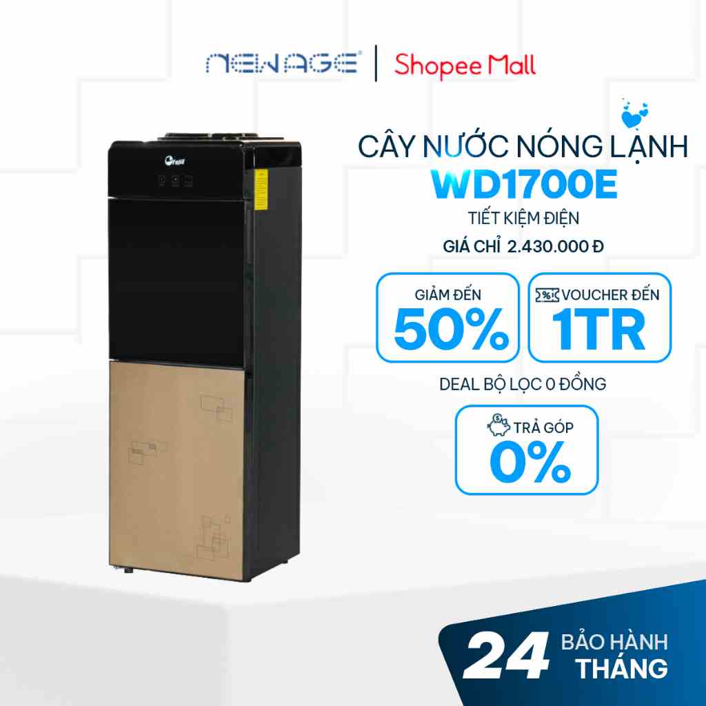 Cây Nước Nóng Lạnh Úp Bình 2 vòi FujiE WD1700E, tự ngắt khi hết nước hoặc đủ nhiệt độ, khóa an toàn vòi nóng