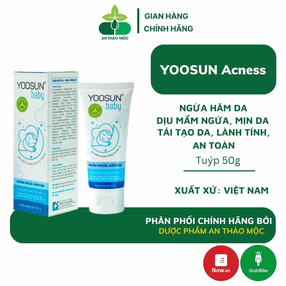 Kem YOOSUN Baby ngừa hăm da dịu mẩn ngứa tái tạo phục hồi da lành tính an toàn cho bé tuýp 50g