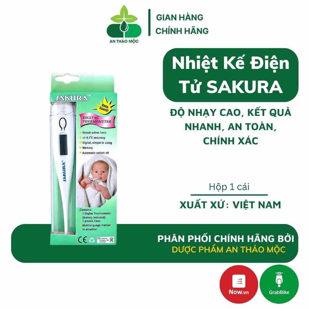 Nhiệt kế điện tử TANAPHAR Sakura cảm ứng hiện đại hiển thị kết quả chính xác chất liệu an toàn cho bé