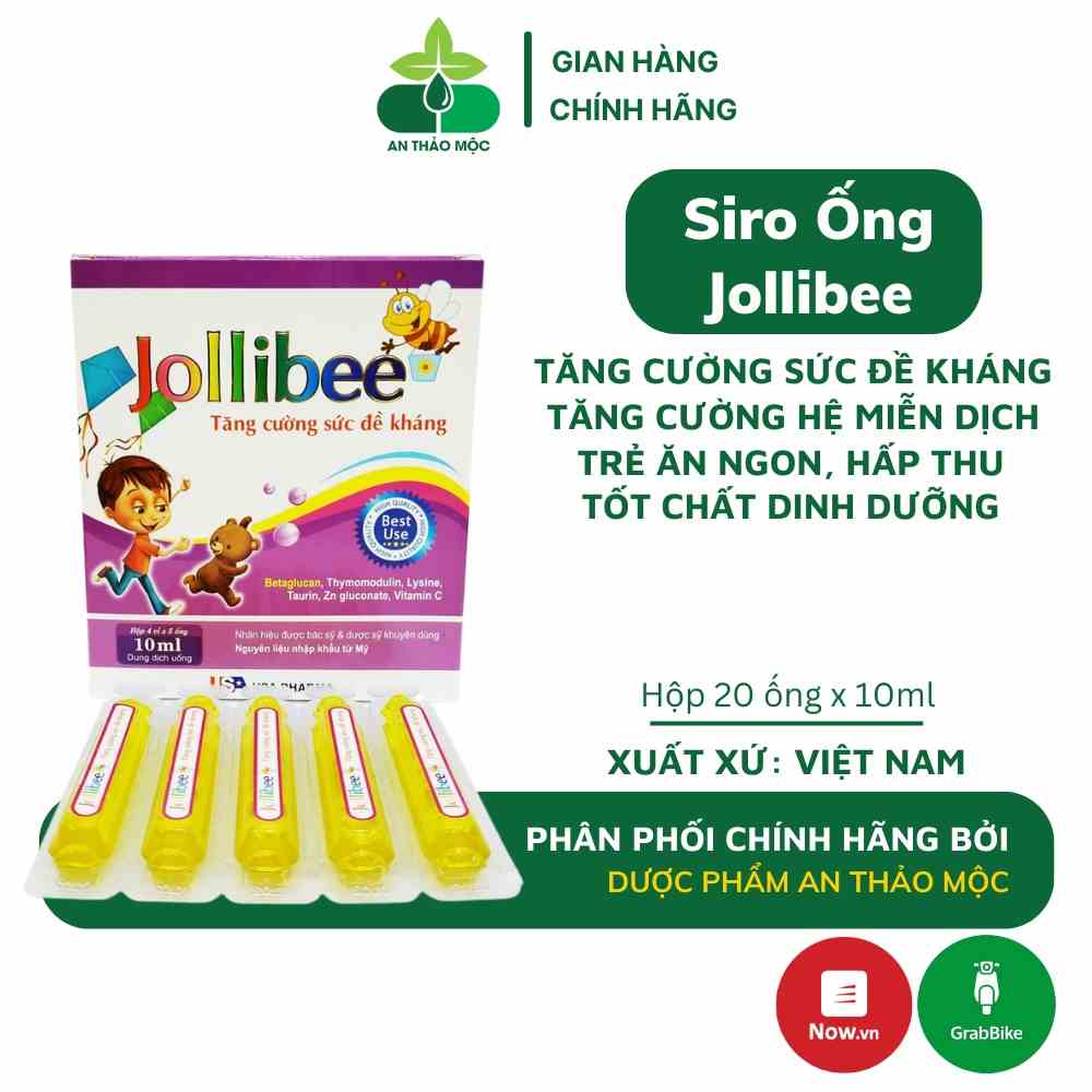 Siro Mediusa Jollibee giúp tăng cường sức đề kháng hệ miễn dịch bé ăn ngon hấp thu tốt các chất dinh dưỡng hộp 20 ống