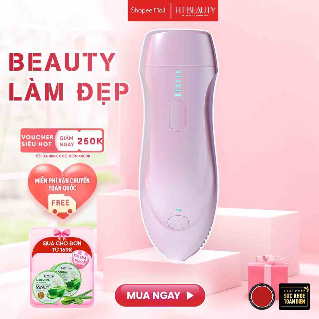 Máy triệt lông cầm tay B62F Nanotime HT Beauty, triệt IPL trẻ hóa da, máy triệt 6 cấp dộ với 500.000 xung dùng trọn đời