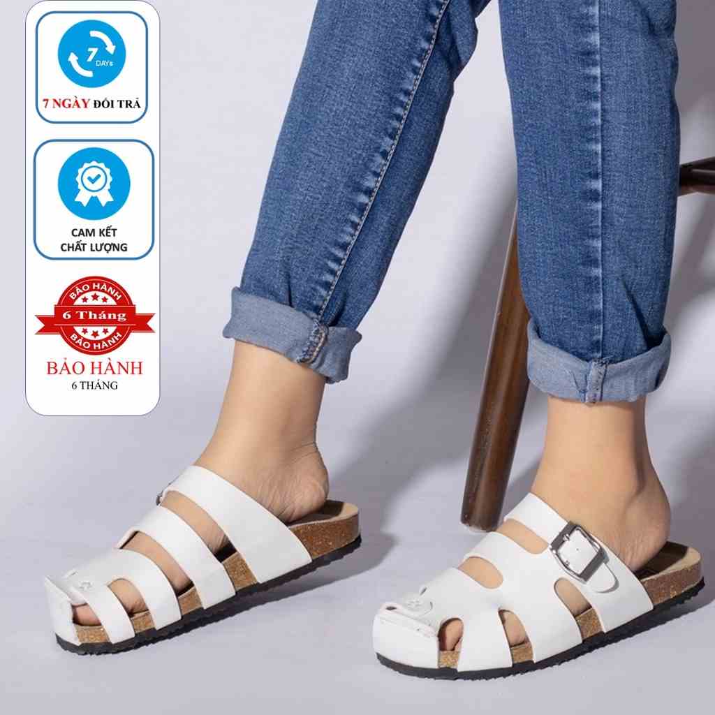 Mã Rọ - Dép Birken Đế Trấu BIOLINE Unisex Nam nữ Quai Rọ Lưới Da PU cao cấp