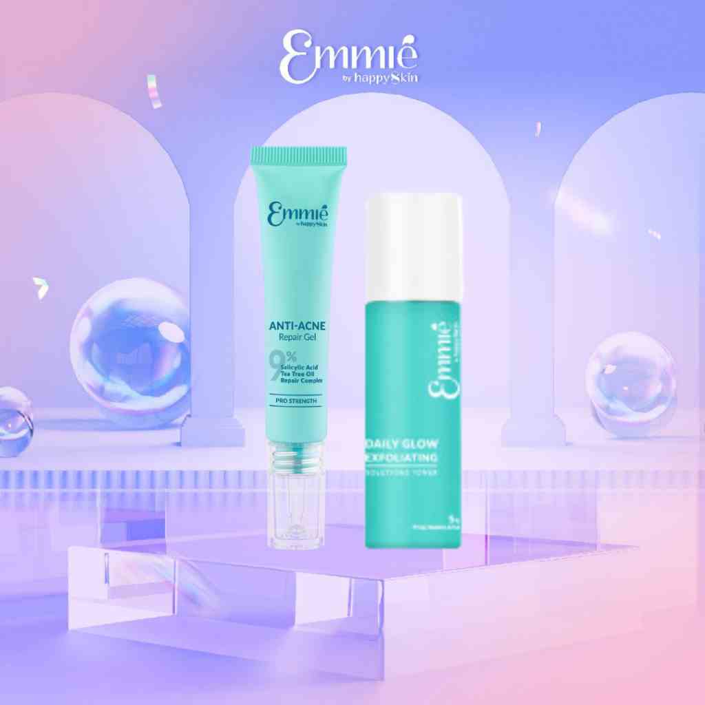 Combo Giảm Mụn Mờ Thâm: Gel Chấm Mụn + Toner 5% PHA/ NANO AHA 50ml Emmié by HappySkin