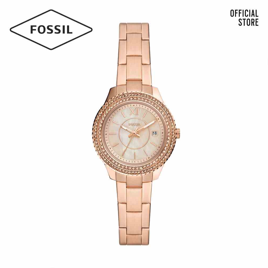 [Mã BMLTA35 giảm đến 35K đơn 99K] Đồng hồ nữ Fossil STELLA ES5136 dây thép không gỉ - màu vàng hồng