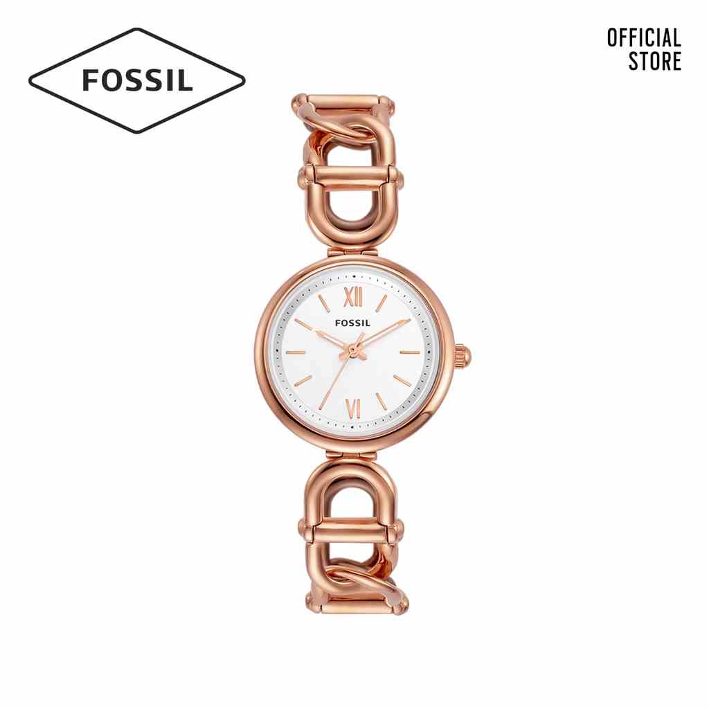 [Mã BMLTA35 giảm đến 35K đơn 99K] Đồng hồ nữ Fossil Carlie ES5273 dây thép không gỉ - màu vàng hồng