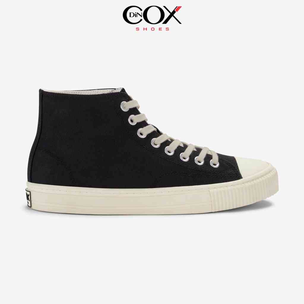 Giày Sneaker Vải Canvas Nam Nữ Cổ Cao E06 Hi Black