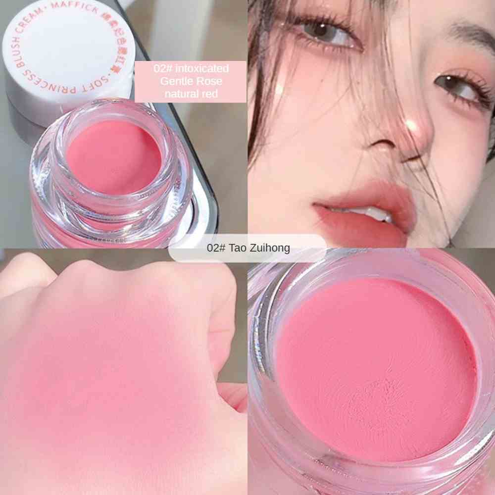 Kem má hồng MAFFICK Tinh tế tự nhiên Phát triển màu sắc ba chiều Matte nhung Mousse Pigment Trang điểm khuôn mặt lâu trôi 6 màu