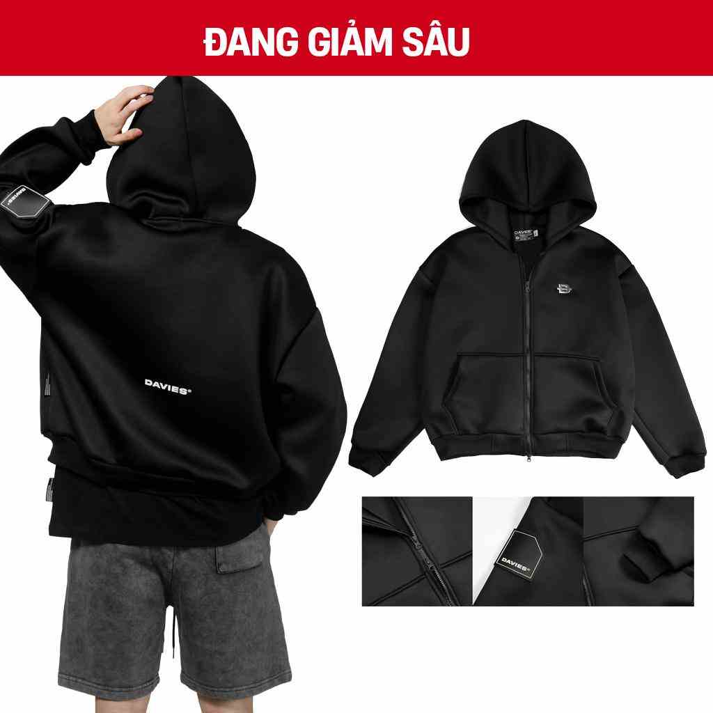 Áo khoác local brand đẹp nam nữ form rộng có nón Hooded Jacket POL màu đen| D33-AK2