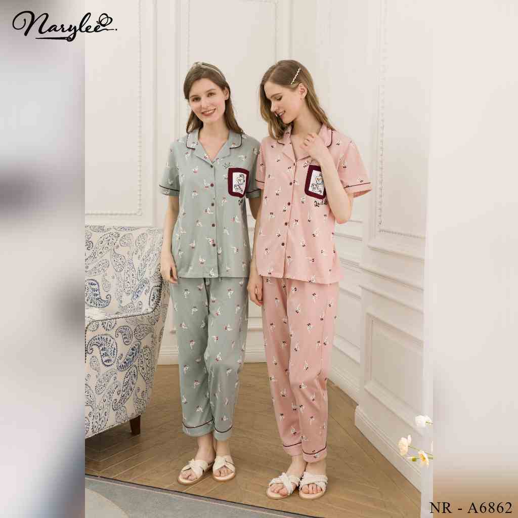 PYJAMA ÁO CỘC QUẦN DÀI CHẤT COTTON CAO CẤP NARYLEE NR-A6862