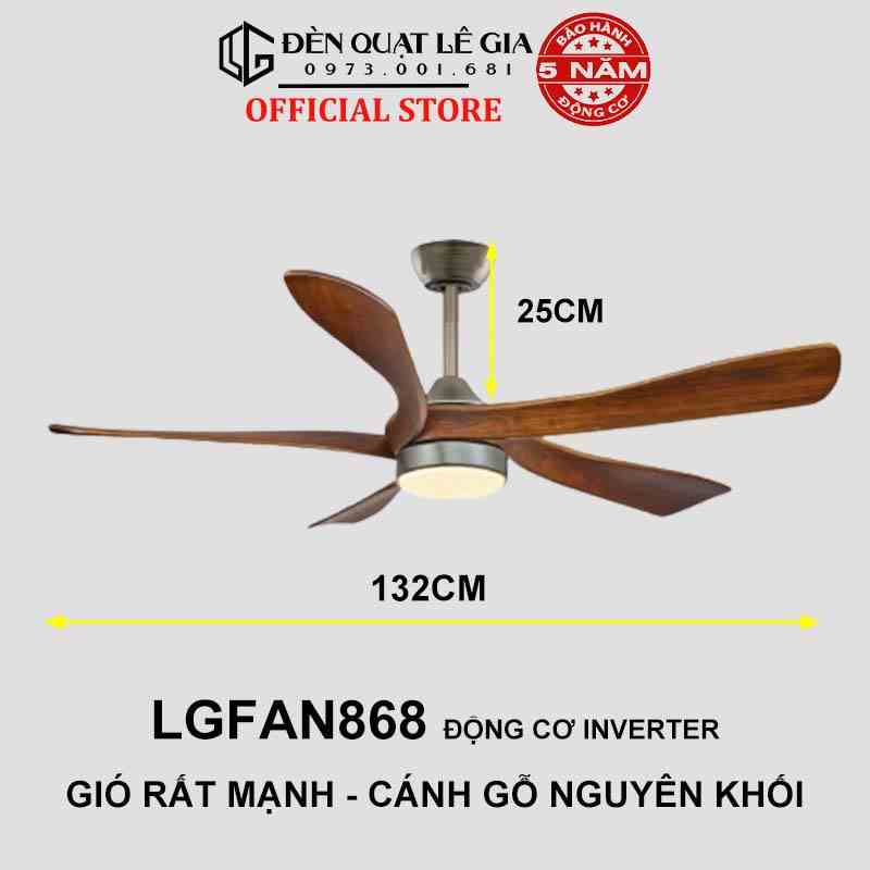 [Mã BMLTA35 giảm đến 35K đơn 99K] Quạt trần phong cách Đông Dương Indochine style LGFAN868G