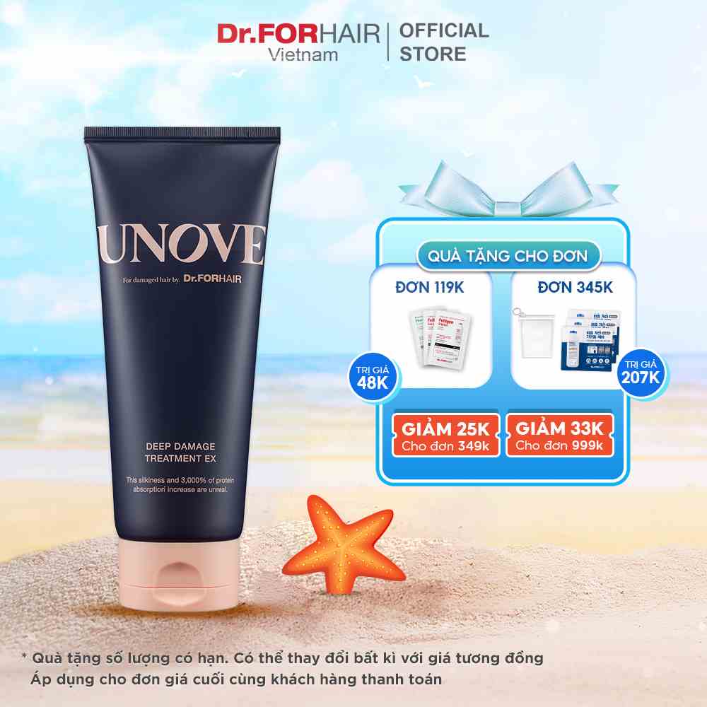 Kem ủ tóc phục hồi và chăm sóc tóc suôn mượt DR.FORHAIR UNOVE Deep Damage Treatment EX