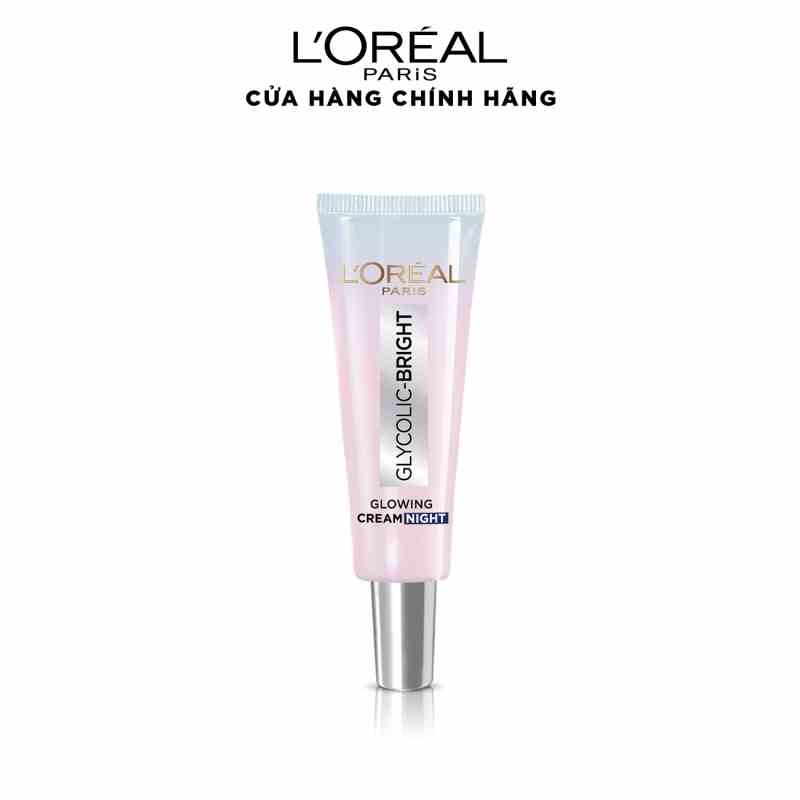 [Quà tặng không bán] Kem đêm dưỡng sáng mờ thâm nám LOreal Paris Glycolic (AHA) Bright 7.5ml