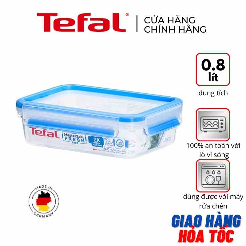 Hộp nhựa vuông Tefal Masterseal Fresh K3021822 - 0.8L - xanh