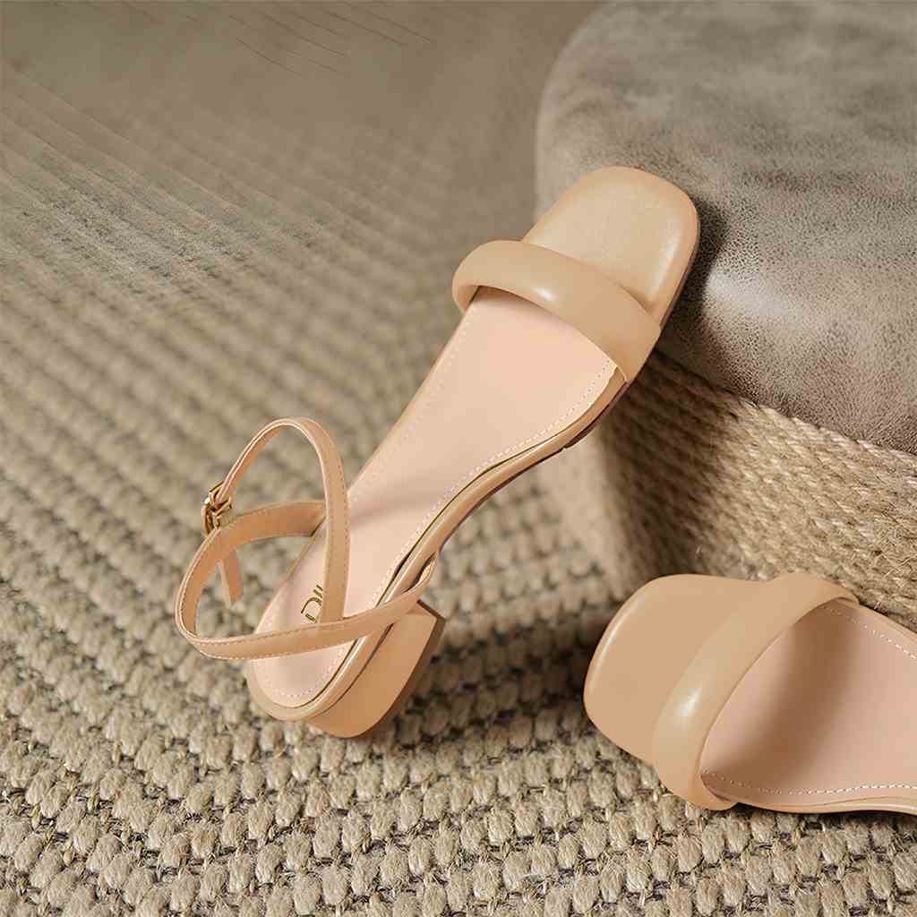 Giày Sandal Nữ 3cm Gót Vuông Mũi Vuông Êm Chân DILY_AA0328