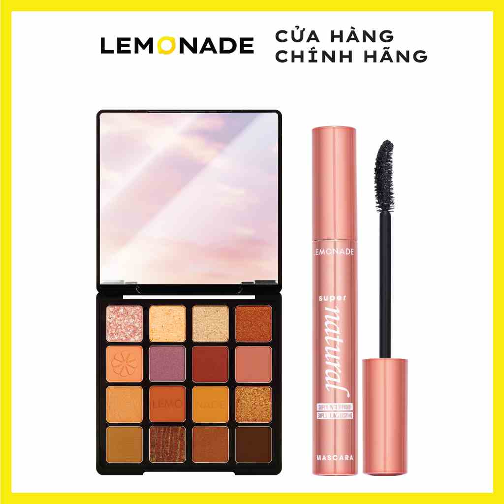 Combo Lemonade Bảng phấn mắt Aesthetic Eyeshadow Palette 20.8g và Chuốt mi SuperNatural Mascara 7.5g