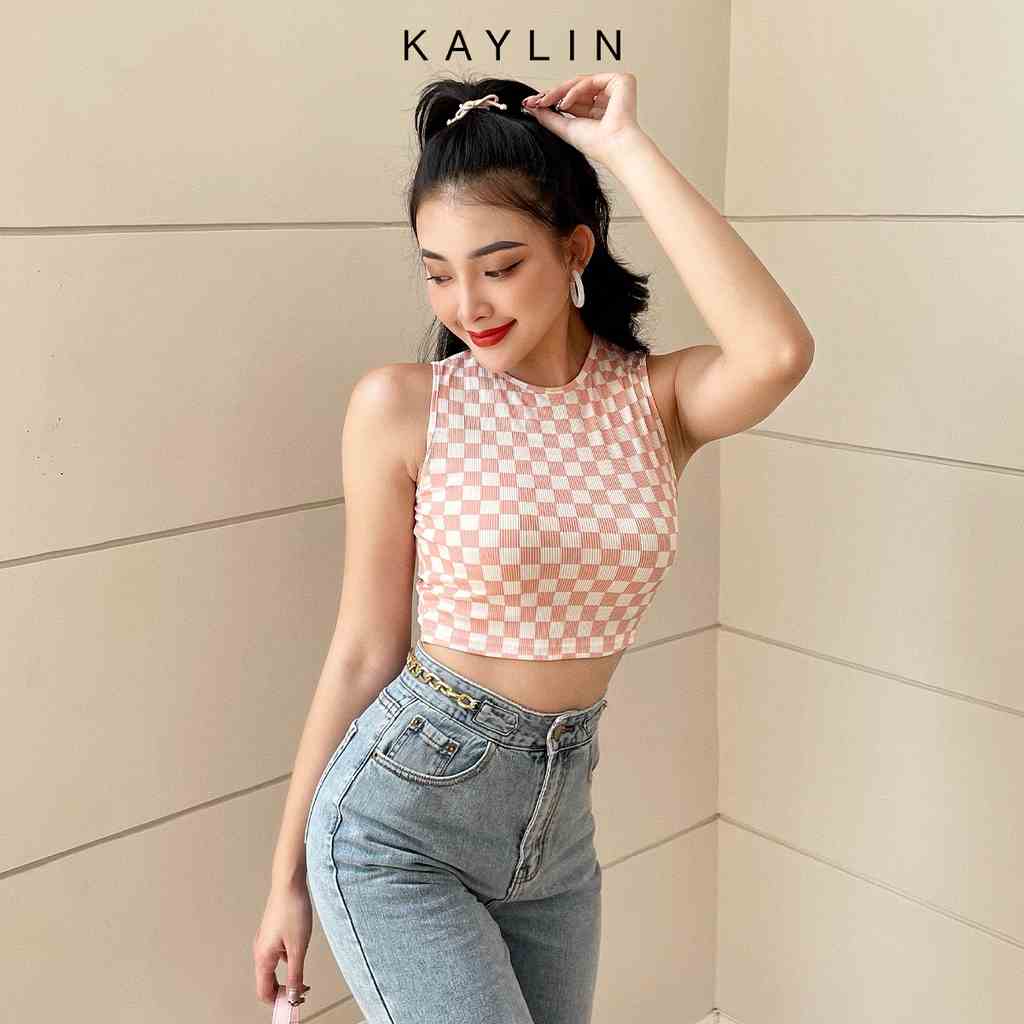 Áo thun nữ caro tay cộc phong cách KAYLIN - N1715