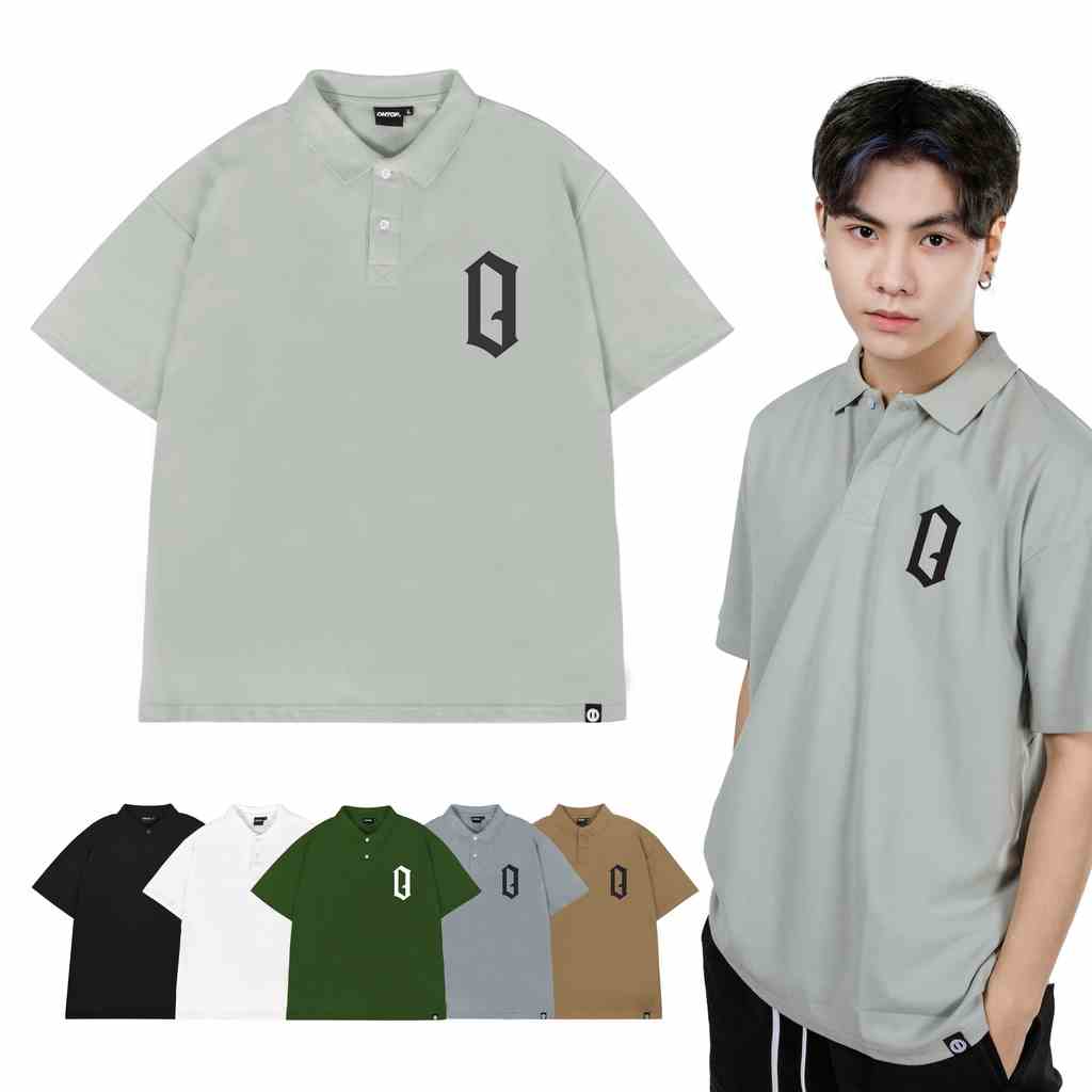 Áo polo form rộng nam nữ local brand ONTOP - Polo O Gothic O17-T6